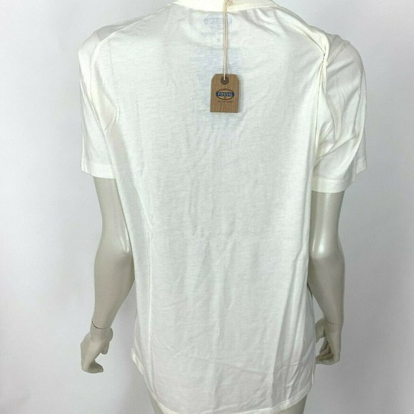 Fossil Printed Top Crew Neck Short Sleeve NWT - Picture 2 of 7